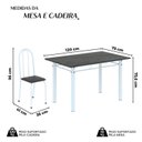 Ver imagem 3 de Conjunto de Mesa Tubular 120cm x 75cm Tampo com 4 Cadeiras Branco/Preto