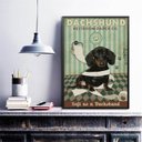 Ver imagem 2 de Quadro Decorativo Banheiro Dachshund 24x18cm:madeira Branca