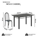 Ver imagem 3 de Conjunto de Mesa Tubular 120cm x 75cm Tampo com 4 Cadeiras Preto