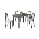 Ver imagem 2 de Conjunto de Mesa Tubular 120cm x 75cm Tampo com 4 Cadeiras Preto/Bege