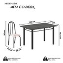 Ver imagem 3 de Conjunto de Mesa Tubular 120cm x 75cm Tampo com 4 Cadeiras Preto/Bege