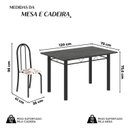 Ver imagem 3 de Conjunto de Mesa Tubular 120cm x 75cm Tampo com 4 Cadeiras Preto/Arabesco