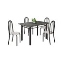Ver imagem 2 de Conjunto de Mesa Tubular 120cm x 75cm Tampo com 4 Cadeiras Preto/Arabesco