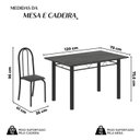 Ver imagem 3 de Conjunto de Mesa Tubular 120cm x 75cm Tampo com 4 Cadeiras Preto