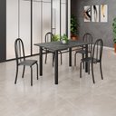 Ver imagem 1 de Conjunto de Mesa Tubular 120cm x 75cm Tampo com 4 Cadeiras Preto