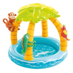 Piscina Inflável Ilha Tropical Infantil com Cobertura 45 Litros Intex - 1