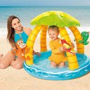 Ver imagem 2 de Piscina Inflável Ilha Tropical Infantil com Cobertura 45 Litros Intex