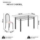 Ver imagem 3 de Conjunto de Mesa Tubular 120cm x 75cm Tampo em Vidro Incolor com 4 Cadeiras Prata/Bege