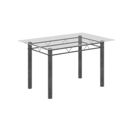 Conjunto de Mesa Tubular 120x75cm Tampo em Vidro com 4 Cadeiras - 4