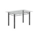 Ver imagem 4 de Conjunto de Mesa Tubular 120x75cm Tampo em Vidro com 4 Cadeiras Prata/Arabesco/Mart