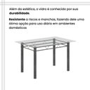 Ver mais imagens de Conjunto de Mesa Tubular 120x75cm Tampo em Vidro com 4 Cadeiras