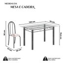 Ver imagem 3 de Conjunto de Mesa Tubular 120x75cm Tampo em Vidro com 4 Cadeiras Prata/Arabesco/Mart