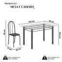 Ver imagem 3 de Conjunto de Mesa Tubular 120x75cm Tampo em Vidro com 4 Cadeiras Preto/Liso/Martelado Prata