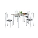 Ver imagem 2 de Conjunto de Mesa Tubular 120x75cm Tampo em Vidro com 4 Cadeiras Iris B