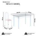 Ver imagem 3 de Conjunto de Mesa Tubular 120x75cm Tampo em Vidro com 4 Cadeiras Iris B Branco/Botanic Bege