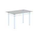 Ver imagem 4 de Conjunto de Mesa Tubular 120x75cm Tampo em Vidro com 4 Cadeiras Iris B Branco/Botanic Bege