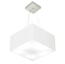 Ver imagem 1 de Lustre Pendente Quadrado Vivare Md-4005 Cúpula em Tecido 21/35x35cm - Bivolt - Branco - Bivolt