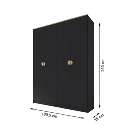 Guarda-Roupa Solteiro 100% Mdf Bp 4 Portas 2 Gavetas Asti - 5