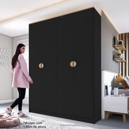 Guarda-Roupa Solteiro 100% Mdf Bp 4 Portas 2 Gavetas Asti - 2