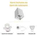 Ver imagem 2 de Kit 8 Spot de Sobrepor Quadrat C/ 8 Lâmpada Led Mr16 - Branco - Branco Neutro