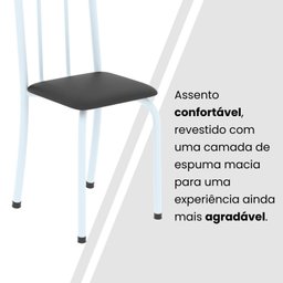 Conjunto de Mesa Tubular 120x75cm Tampo em Vidro com 4 Cadeiras Iris B - 6