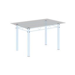 Conjunto de Mesa Tubular 120x75cm Tampo em Vidro com 4 Cadeiras Iris B - 4