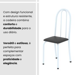 Conjunto de Mesa Tubular 120x75cm Tampo em Vidro com 4 Cadeiras Iris B - 7