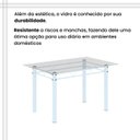 Ver mais imagens de Conjunto de Mesa Tubular 120x75cm Tampo em Vidro com 4 Cadeiras Iris B Branco/Preto Liso