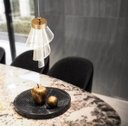 Ver imagem 5 de Lustre Pendente Led 5w Véu Dourado Acrílico Multicor Bivolt