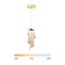 Ver imagem 1 de Lustre Pendente Led 5w Véu Dourado Acrílico Multicor Bivolt