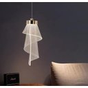 Ver imagem 2 de Lustre Pendente Led 5w Véu Dourado Acrílico Multicor Bivolt