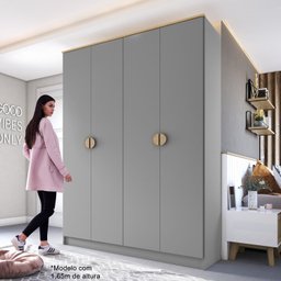 Guarda-Roupa Solteiro 100% Mdf Bp 4 Portas 2 Gavetas Asti - 2
