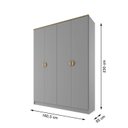 Ver imagem 5 de Guarda-Roupa Solteiro 100% Mdf Bp 4 Portas 2 Gavetas Asti