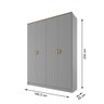 Guarda-Roupa Solteiro 100% Mdf Bp 4 Portas 2 Gavetas Asti - 5