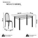 Ver imagem 3 de Conjunto de Mesa Tubular 120x75cm Tampo em Vidro com 4 Cadeiras Iris B Preto/Floral