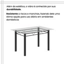 Ver mais imagens de Conjunto de Mesa Tubular 120x75cm Tampo em Vidro com 4 Cadeiras Iris B Preto/Floral