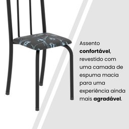 Conjunto de Mesa Tubular 120x75cm Tampo em Vidro com 4 Cadeiras Iris B - 6