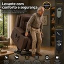 Ver imagem 4 de Poltrona do Papai Austin com Elevação Lift 150º Massagem Aquecimento PU Marrom Chocolate G31 - Gran
