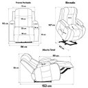 Ver imagem 5 de Poltrona do Papai Austin com Elevação Lift 150º Massagem Aquecimento PU Marrom Chocolate G31 - Gran