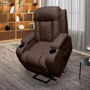 Ver imagem 3 de Poltrona do Papai Austin com Elevação Lift 150º Massagem Aquecimento PU Marrom Chocolate G31 - Gran