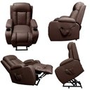 Ver imagem 7 de Poltrona do Papai Austin com Elevação Lift 150º Massagem Aquecimento PU Marrom Chocolate G31 - Gran