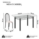 Ver imagem 3 de Conjunto de Mesa Tubular 120x75cm Tampo em Vidro com 4 Cadeiras Iris B Preto/Bege