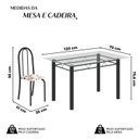 Ver imagem 3 de Conjunto de Mesa Tubular 120x75cm Tampo em Vidro com 4 Cadeiras Iris B Preto/Arabesco