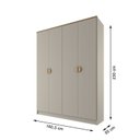Ver imagem 3 de Guarda-Roupa Solteiro 100% MDF BP 4 Portas 2 Gavetas Asti Bege/Panna