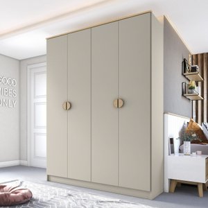 Guarda-Roupa Solteiro 100% Mdf Bp 4 Portas 2 Gavetas Asti