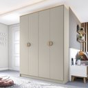 Ver imagem 1 de Guarda-Roupa Solteiro 100% MDF BP 4 Portas 2 Gavetas Asti Bege/Panna