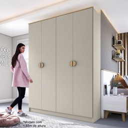 Guarda-Roupa Solteiro 100% Mdf Bp 4 Portas 2 Gavetas Asti - 2