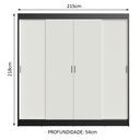 Ver imagem 2 de Guarda-roupa Casal Austin 4 Portas 3 Gavetas Preto