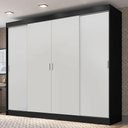 Ver imagem 1 de Guarda-roupa Casal Austin 4 Portas 3 Gavetas Preto