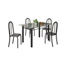 Ver imagem 2 de Conjunto de Mesa Tubular 120x75cm Tampo em Vidro com 4 Cadeiras Iris B Preto/Liso
